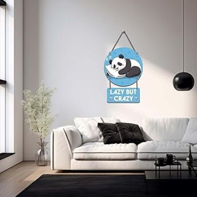 Cute Panda Lazy But Crazy Funny Wall Hanging For Living Room Bedroom Kids Room Decor Modern Decoration Artworks Hanging Wall Art Decor