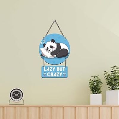 Cute Panda Lazy But Crazy Funny Wall Hanging For Living Room Bedroom Kids Room Decor Modern Decoration Artworks Hanging Wall Art Decor