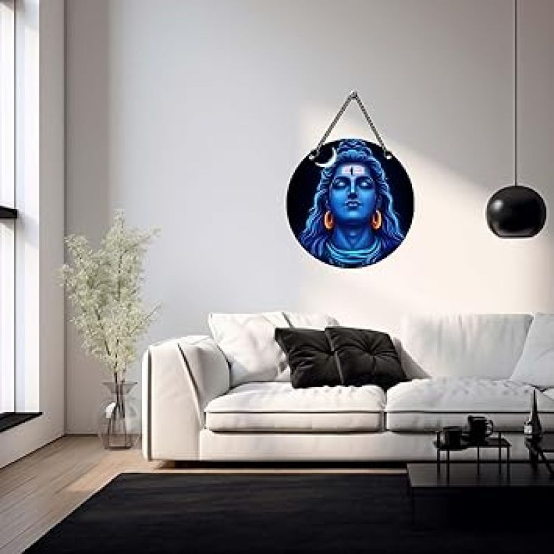 Lord Shiva Wall Hanging for Home Decor Adiyogi Shiva Theme Spiritual Decoration Item for Home Office Living Room Pooja Room Gift For Shiv Bhakti