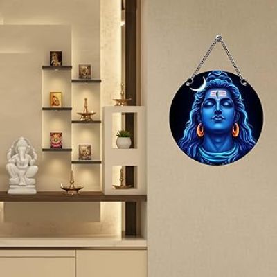 Lord Shiva Wall Hanging for Home Decor Adiyogi Shiva Theme Spiritual Decoration Item for Home Office Living Room Pooja Room Gift For Shiv Bhakti