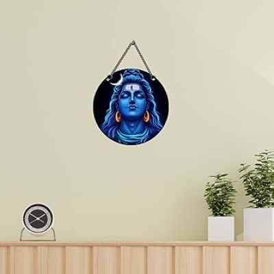 Lord Shiva Wall Hanging for Home Decor Adiyogi Shiva Theme Spiritual Decoration Item for Home Office Living Room Pooja Room Gift For Shiv Bhakti