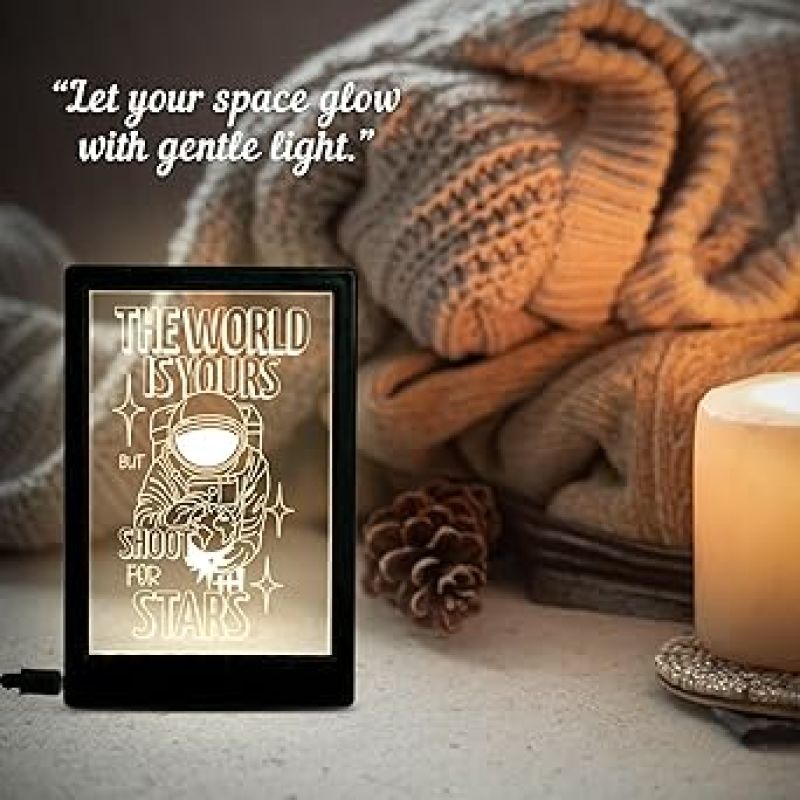 3D Illusion Space Astronaut Night Lamp with Warm White Light Children's Room Decor Table Light for Kids Room, Bedroom & Home Decor Space Theme Bedside Lamp