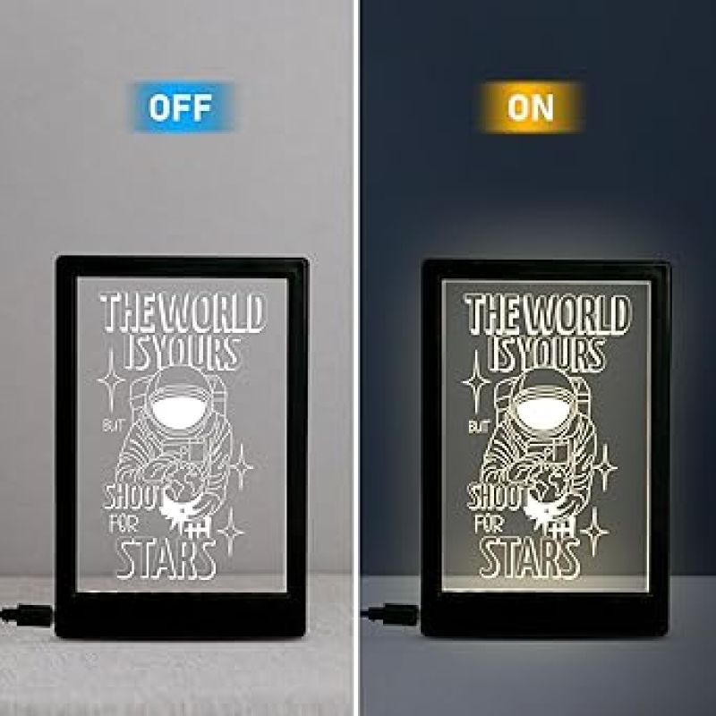 3D Illusion Space Astronaut Night Lamp with Warm White Light Children's Room Decor Table Light for Kids Room, Bedroom & Home Decor Space Theme Bedside Lamp