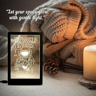 3D Illusion Space Astronaut Night Lamp with Warm White Light Children's Room Decor Table Light for Kids Room, Bedroom & Home Decor Space Theme Bedside Lamp