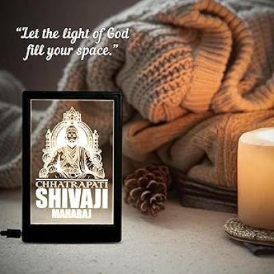 3D Illusion Chhatrapati Shivaji Night Lamp with Warm White Light Home Decoration Light for Bedroom, Living Room Decorative Table Showpiece