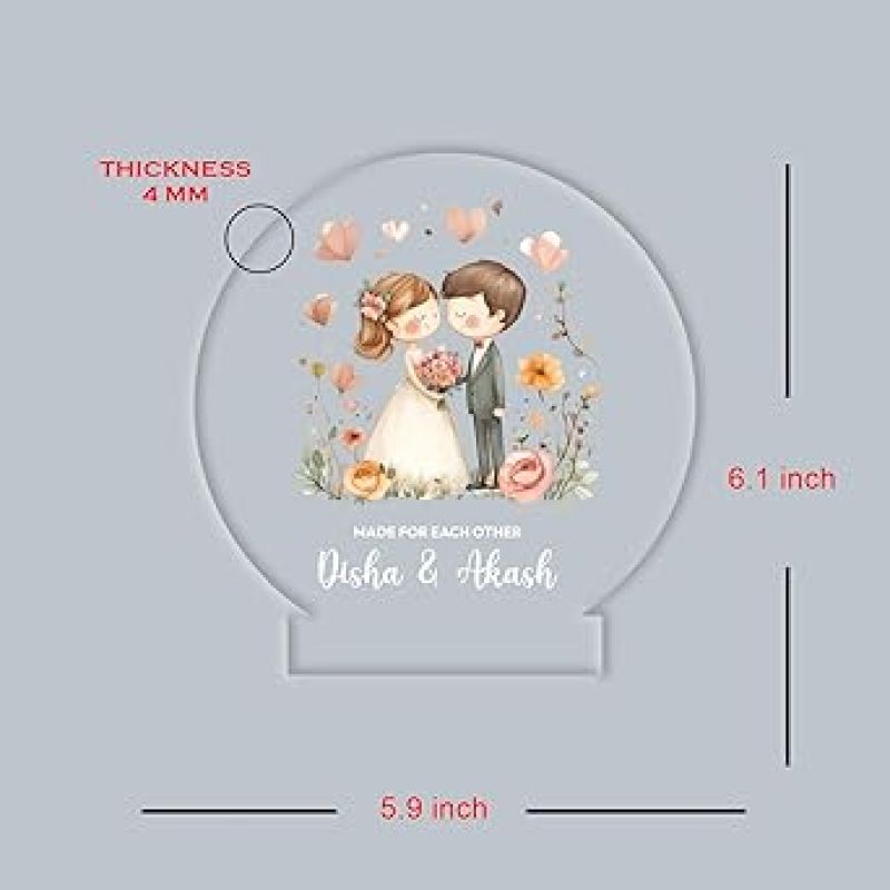 Personalized Couple Night Lamp Customized with Name Anniversary Gift for Husband Wife, Bhaiya Bhabhi, Didi & Jiju Birthday Gift Valentines Day Gift 7 Color Changing Light