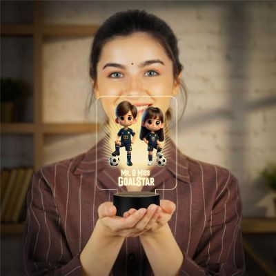 Personalized Football Led Desk Table Lamp with Warm White Light Gift for Football Couple & Player | Football Theme Nightlight & Gift