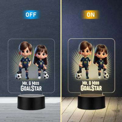 Personalized Football Led Desk Table Lamp with Warm White Light Gift for Football Couple & Player | Football Theme Nightlight & Gift