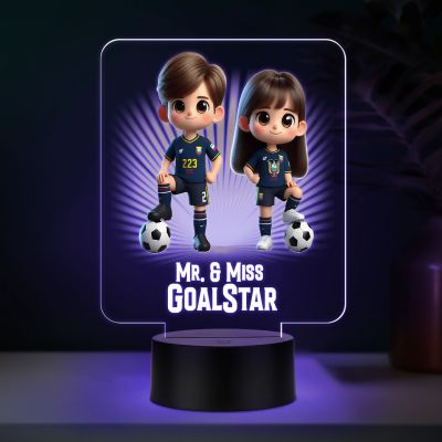 Personalized Football Led Desk Table Lamp with Automatic Color Changing Light Gift for Football Couple & Player | Football Theme Nightlight & Gift