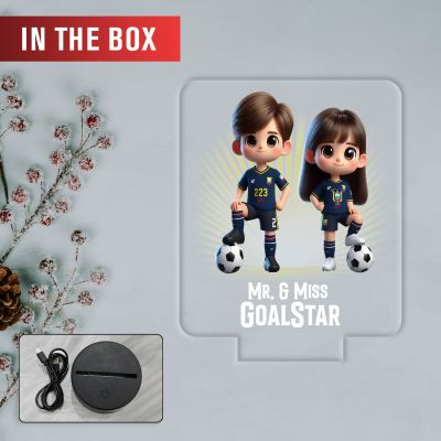 Personalized Football Led Desk Table Lamp with Automatic Color Changing Light Gift for Football Couple & Player | Football Theme Nightlight & Gift