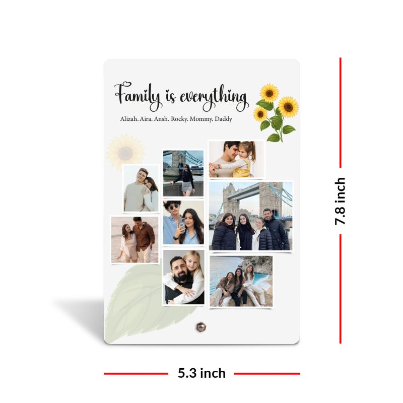 Personalized Photo Collage Frame With Stand Pin Included, Family is Everything Quote Gift For Family Office Tabletop Decor