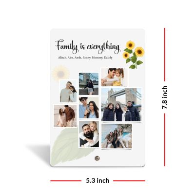Personalized Photo Collage Frame With Stand Pin Included, Family is Everything Quote Gift For Family Office Tabletop Decor