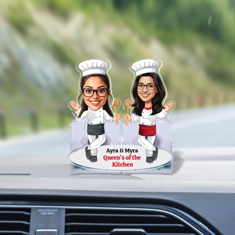 Personalized Chef Bobblehead Caricature Solar Powered with Moving Head Custom with Name Unique Kitchen Decor Gift for Chef Gift for Cooks and Foodies Home Decor