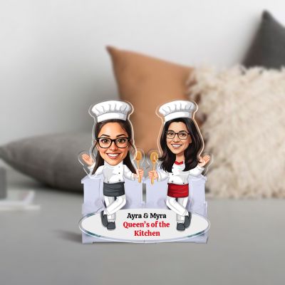 Personalized Chef Bobblehead Caricature Solar Powered with Moving Head Custom with Name Unique Kitchen Decor Gift for Chef Gift for Cooks and Foodies Home Decor