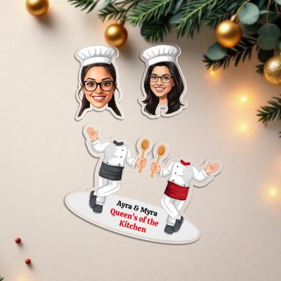 Personalized Chef Bobblehead Caricature Solar Powered with Moving Head Custom with Name Unique Kitchen Decor Gift for Chef Gift for Cooks and Foodies Home Decor
