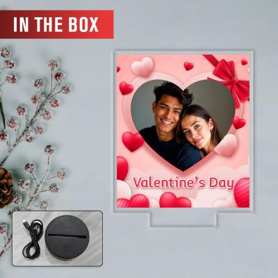 Personalized Valentine LED Lamp with Custom Name Warm White Romantic Night Light Valentine Gift for Couples Couple Night Light Frame Lamp (Photo Lamp)