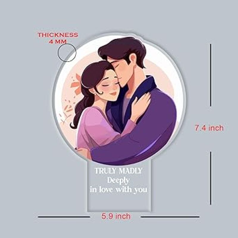 Personalized Valentine LED Lamp with Custom Name 7 Color Changing Romantic Night Light Valentine Gift for Couples Couple Night Light Frame Lamp (Love Lamp)