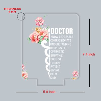 Doctor Appreciation LED Night Light Medical Symbol Acrylic Lamp with Color Changing Black Base Thankyou Gift for Doctor Doctor Appreciation Gifts