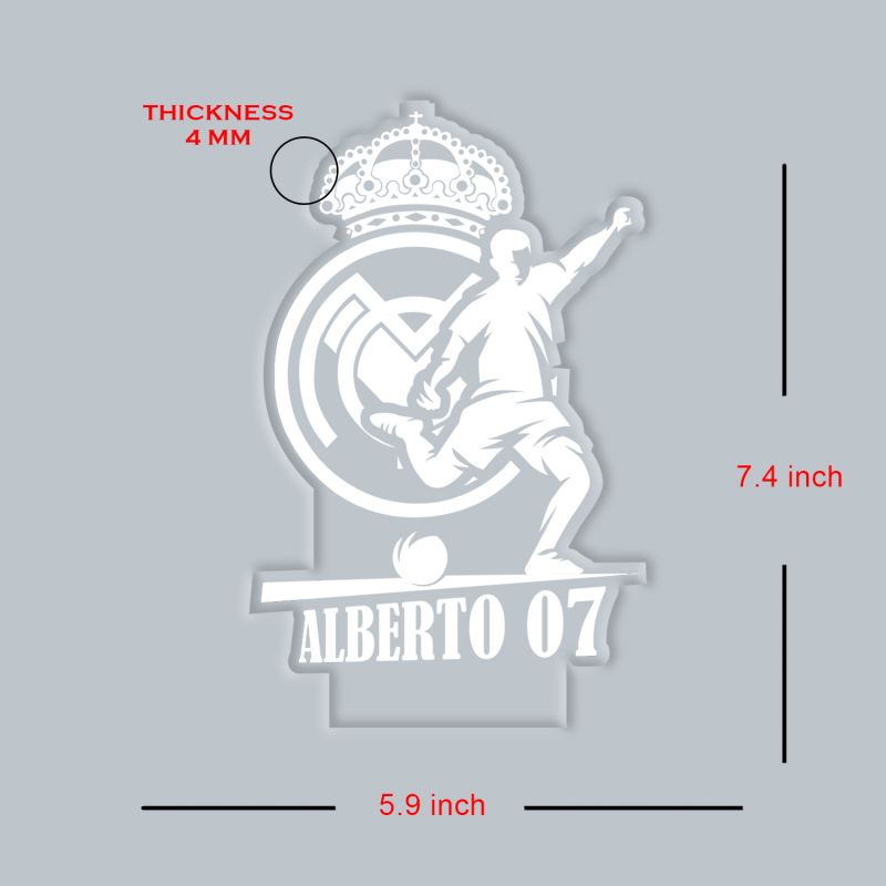 Personalized Football Theme Soccer Player LED Night Lamp with Automatic Color Changing Light Gift for Football Player Sports Room Décor Gift