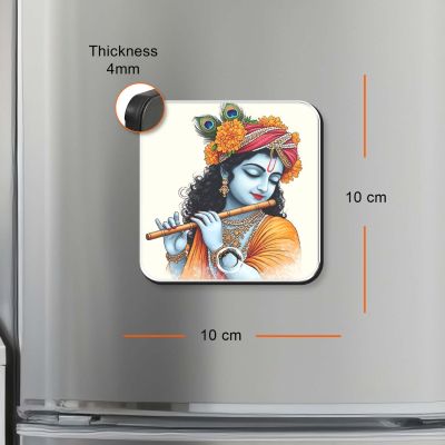 Musical Krishna Mantra Fridge Magnet with Sound Krishna Bhajan Playing Spiritual Magnet for Home, Office & Car Devotional Return Gift for Puja, Housewarming, Janmashtami & Festivals