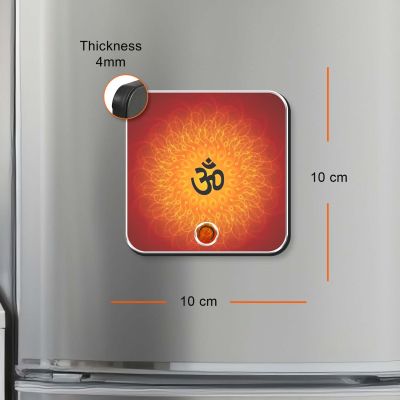 Musical OM Fridge Magnet with Mantra Sound Om Chant Playing Spiritual Magnet for Home, Office & Car Decor Devotional Gift & Return Gift for Puja, Housewarming, Diwali & Festivals
