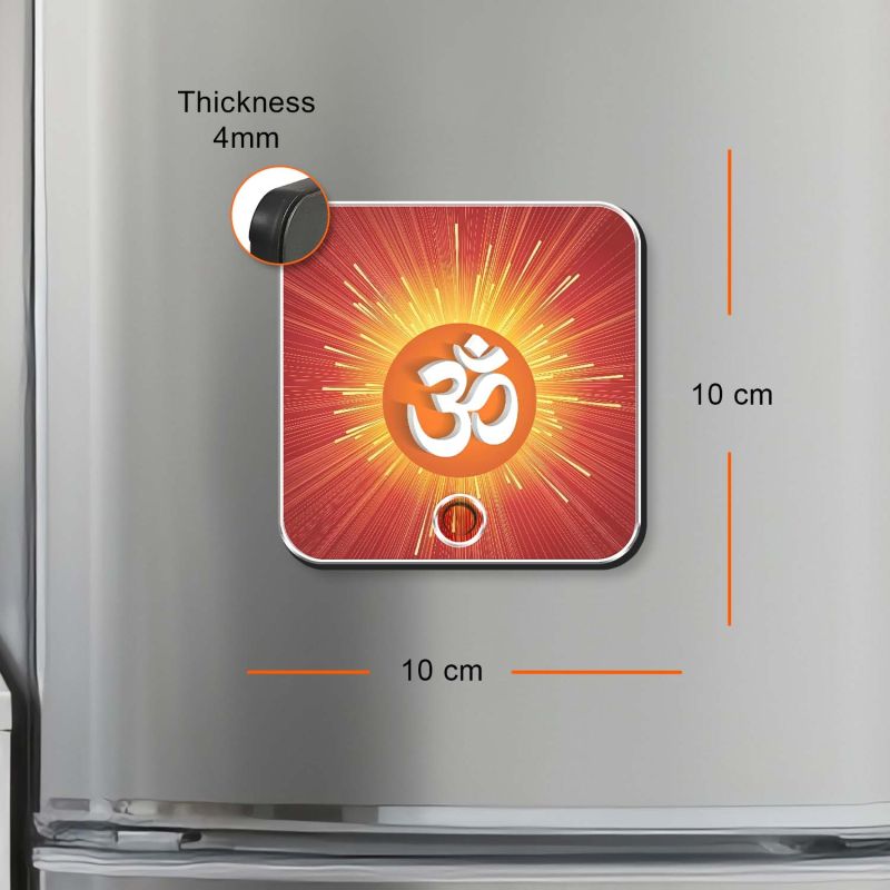 Om Mantra Playing Musical Fridge Magnet Hindu Spiritual Sound Magnet for Home Mandir, Office & Car Religious Devotional Gift Item Festive Return Gift