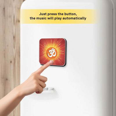 Om Mantra Playing Musical Fridge Magnet Hindu Spiritual Sound Magnet for Home Mandir, Office & Car Religious Devotional Gift Item Festive Return Gift