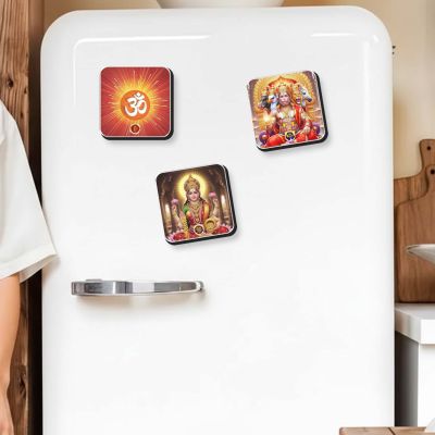 Om Mantra Playing Musical Fridge Magnet Hindu Spiritual Sound Magnet for Home Mandir, Office & Car Religious Devotional Gift Item Festive Return Gift