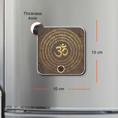 Musical OM Fridge Magnet with Mantra Sound Om Chant Playing Spiritual Magnet for Home, Office & Car Devotional Gift Item Return Gift for Puja, Housewarming & Festivals