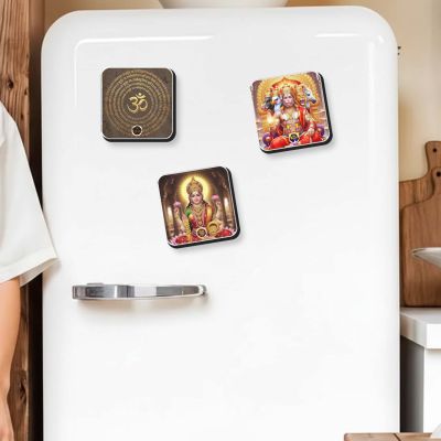 Musical OM Fridge Magnet with Mantra Sound Om Chant Playing Spiritual Magnet for Home, Office & Car Devotional Gift Item Return Gift for Puja, Housewarming & Festivals