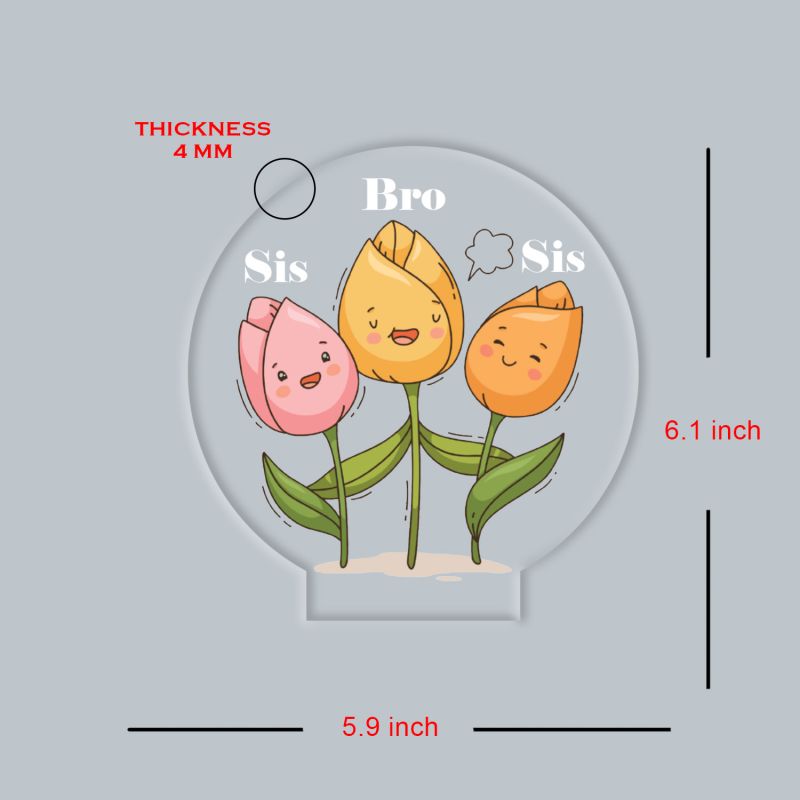 3D Illusion Flower Theme Design LED Night Lamp with Automatic Color Changing Light Motivational Desk Decor Study Table Lamp (Bro & Sis)