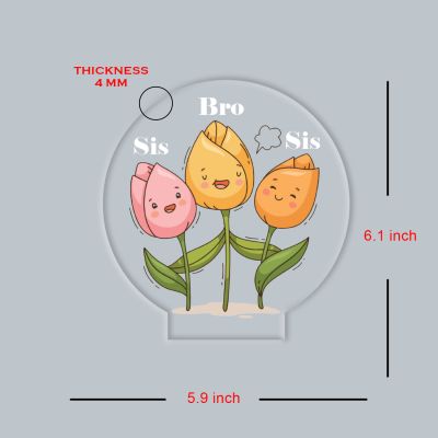 3D Illusion Flower Theme Design LED Night Lamp with Automatic Color Changing Light Motivational Desk Decor Study Table Lamp (Bro & Sis)