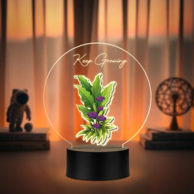 Inspirational Quote LED Night Lamp with Warm White Light Flower Design Theme Decorative Acrylic Light Motivational Study Table Lamp (Dreams Don't Expire But Opportunities Do)