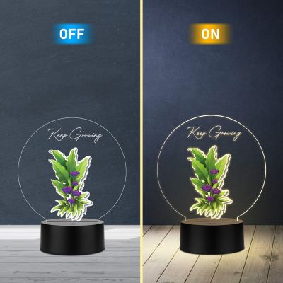 Inspirational Quote LED Night Lamp with Warm White Light Flower Design Theme Decorative Acrylic Light Motivational Study Table Lamp (Dreams Don't Expire But Opportunities Do)