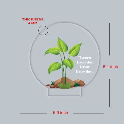 3D Illusion Flower Theme Design LED Night Lamp with Automatic Color Changing Light Motivational Desk Decor | Study Table Lamp (Learn Every Grow Everyday)