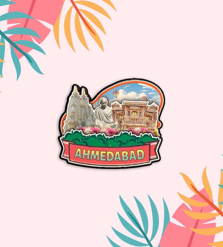 Ahmedabad Fridge Magnet Gift for Travels   Indian States Theme Fridge Magnet for Refrigerator Door, Kitchen & Home Decor Decorative Souvenir Magnet for Fridge