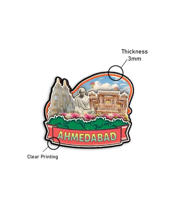 Ahmedabad Fridge Magnet Gift for Travels   Indian States Theme Fridge Magnet for Refrigerator Door, Kitchen & Home Decor Decorative Souvenir Magnet for Fridge