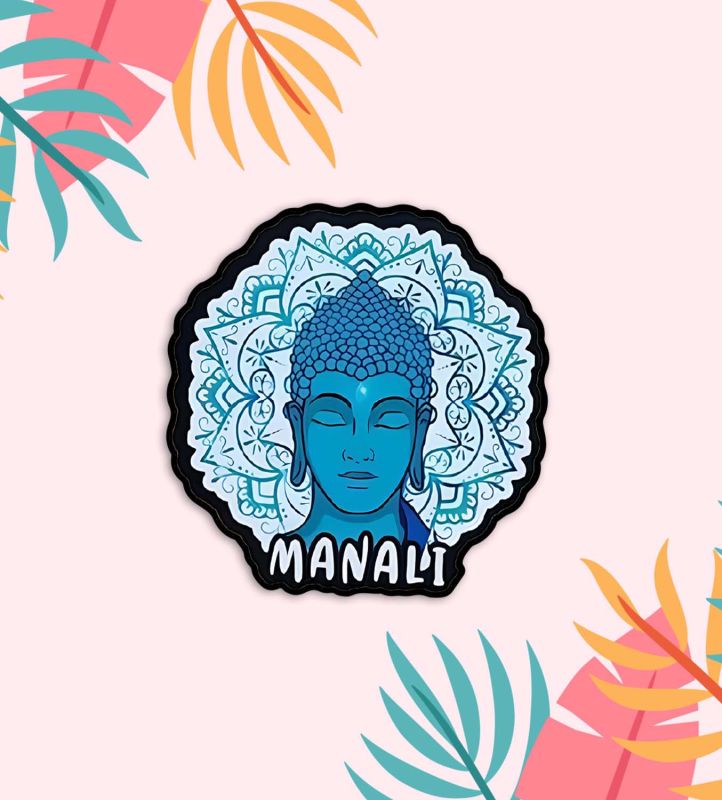 Buddha Manali Fridge Magnet Wooden Indian States Theme Fridge Magnet for Refrigerator Door, Kitchen & Home Decor   Decorative Souvenir Magnet for Fridge