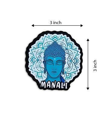 Buddha Manali Fridge Magnet Wooden Indian States Theme Fridge Magnet for Refrigerator Door, Kitchen & Home Decor   Decorative Souvenir Magnet for Fridge