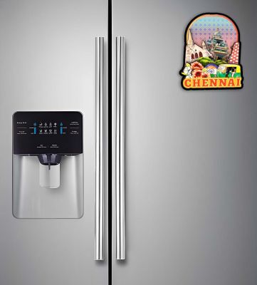 Chennai Fridge Magnet Wooden Indian States Theme Fridge Magnet for Refrigerator Door, Kitchen & Home Decor  Gift for Travels Decor  Souvenir Magnet for Fridgeative