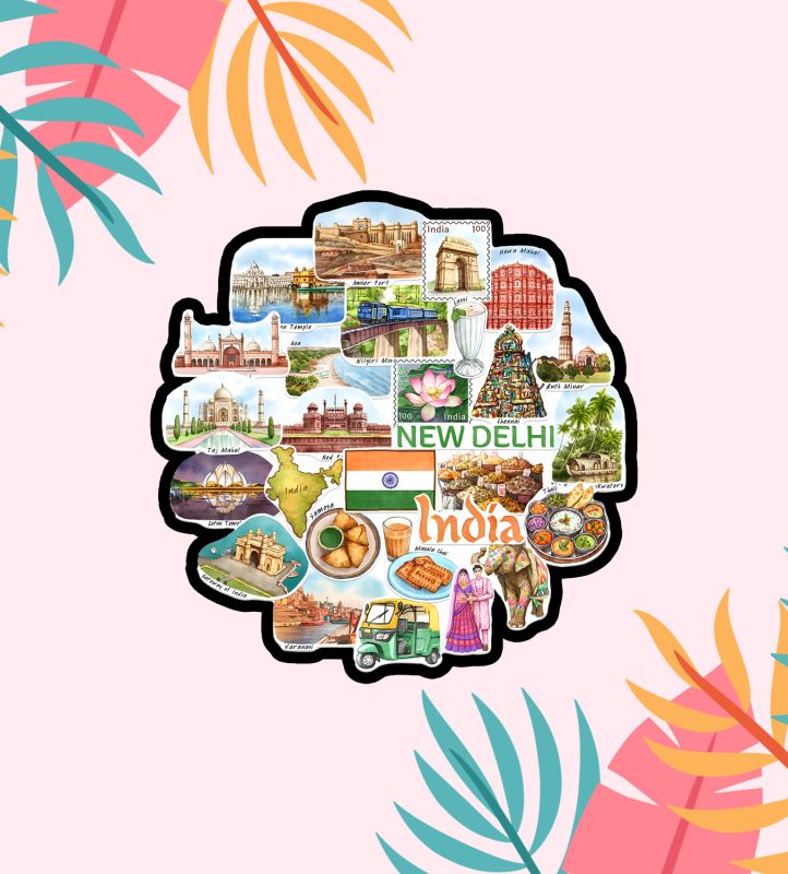 Delhi Fridge Magnet Wooden Indian States Theme Fridge Magnet for Refrigerator Door, Kitchen & Home Decor  Gift for Travels  Decorative Souvenir Magnet for Fridge