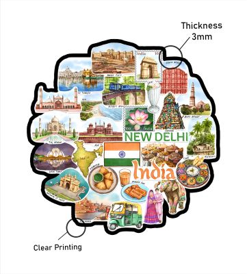 Delhi Fridge Magnet Wooden Indian States Theme Fridge Magnet for Refrigerator Door, Kitchen & Home Decor  Gift for Travels  Decorative Souvenir Magnet for Fridge