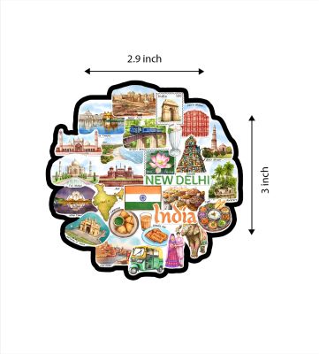 Delhi Fridge Magnet Wooden Indian States Theme Fridge Magnet for Refrigerator Door, Kitchen & Home Decor  Gift for Travels  Decorative Souvenir Magnet for Fridge