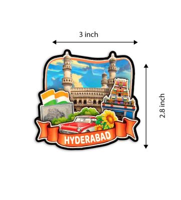 Hyderabad Fridge Magnet Wooden Indian States Theme Fridge Magnet for Refrigerator Door, Kitchen  Decorative Souvenir Magnet for Fridge