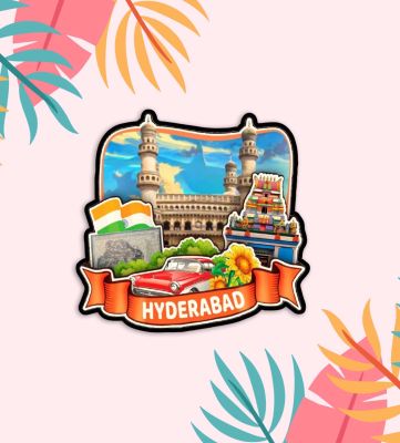 Hyderabad Fridge Magnet Wooden Indian States Theme Fridge Magnet for Refrigerator Door, Kitchen  Decorative Souvenir Magnet for Fridge