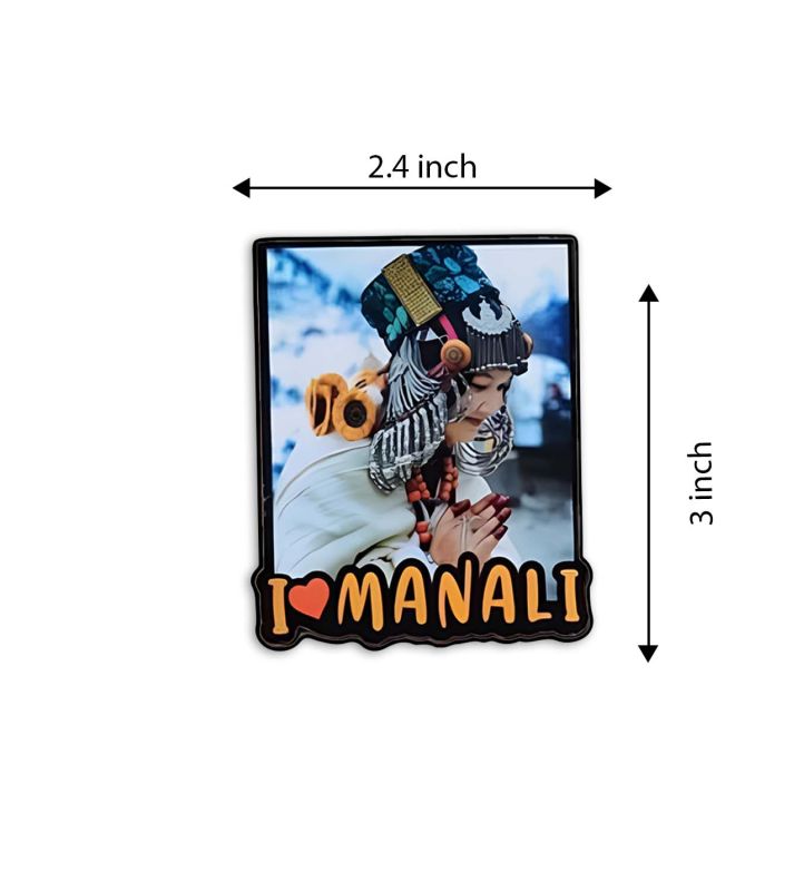I Love Manali Wooden Indian States Theme Fridge Magnet for Refrigerator Door, Kitchen & Home Decor Decorative Souvenir Magnet for Fridge