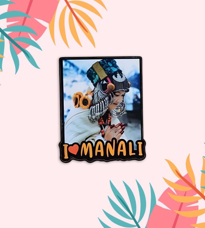 I Love Manali Wooden Indian States Theme Fridge Magnet for Refrigerator Door, Kitchen & Home Decor Decorative Souvenir Magnet for Fridge