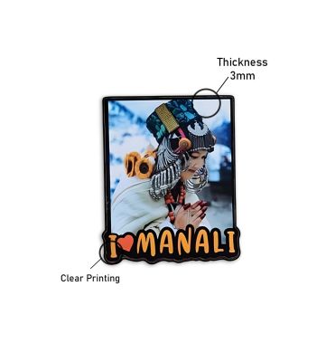 I Love Manali Wooden Indian States Theme Fridge Magnet for Refrigerator Door, Kitchen & Home Decor Decorative Souvenir Magnet for Fridge