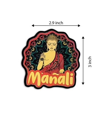 Manali Buddha Magnet Wooden Indian States Theme Fridge Magnet for Refrigerator Door, Kitchen & Home Decor |