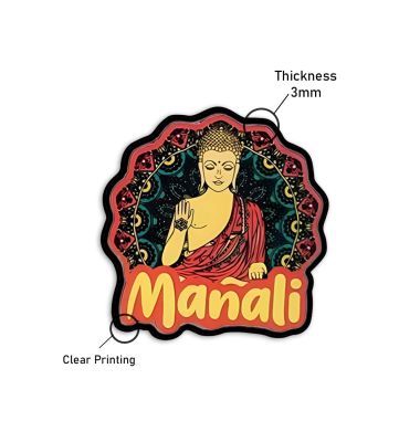 Manali Buddha Magnet Wooden Indian States Theme Fridge Magnet for Refrigerator Door, Kitchen & Home Decor |